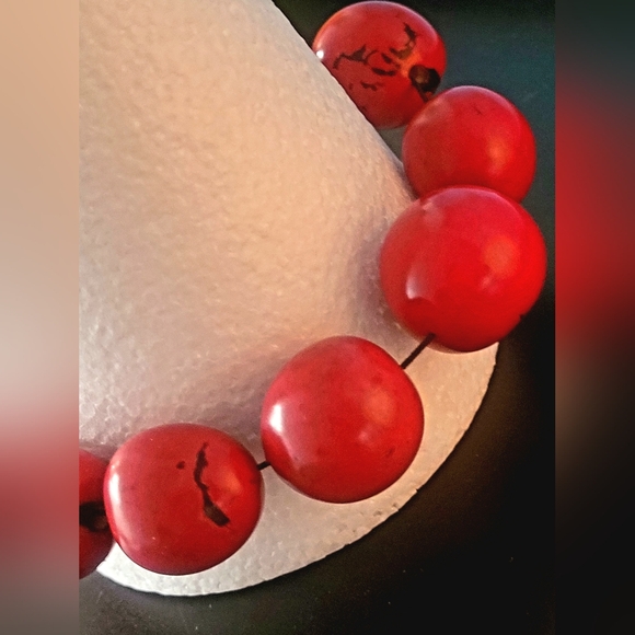 CRAFTING, RED&BLACK CRACKLE BEADS - Picture 7 of 7